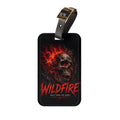 Wildfire Skull Luggage Tag — Flame Skull Travel ID Tag