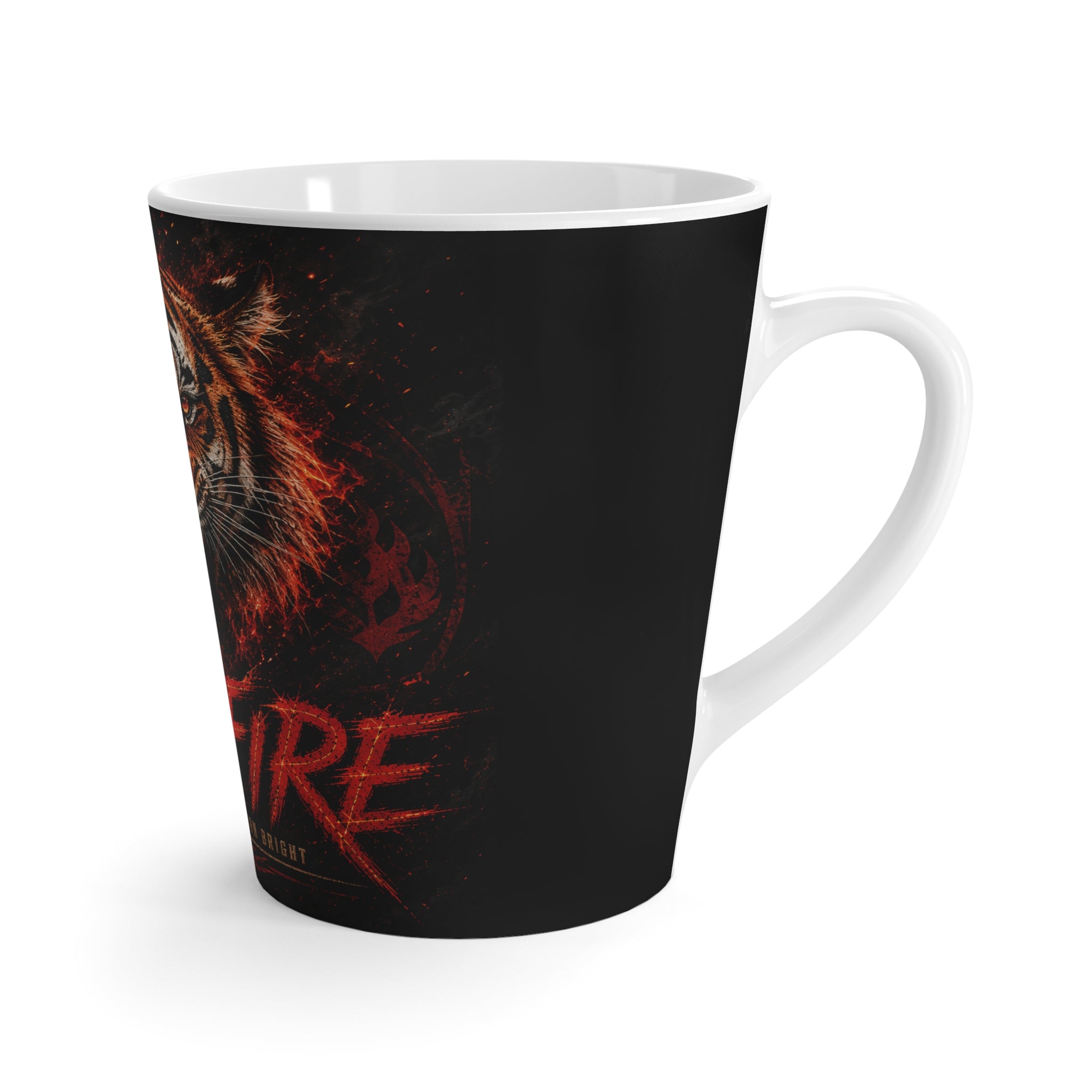 Wildfire Tiger Latte Mug — Fierce Roaring Tiger Coffee Cup