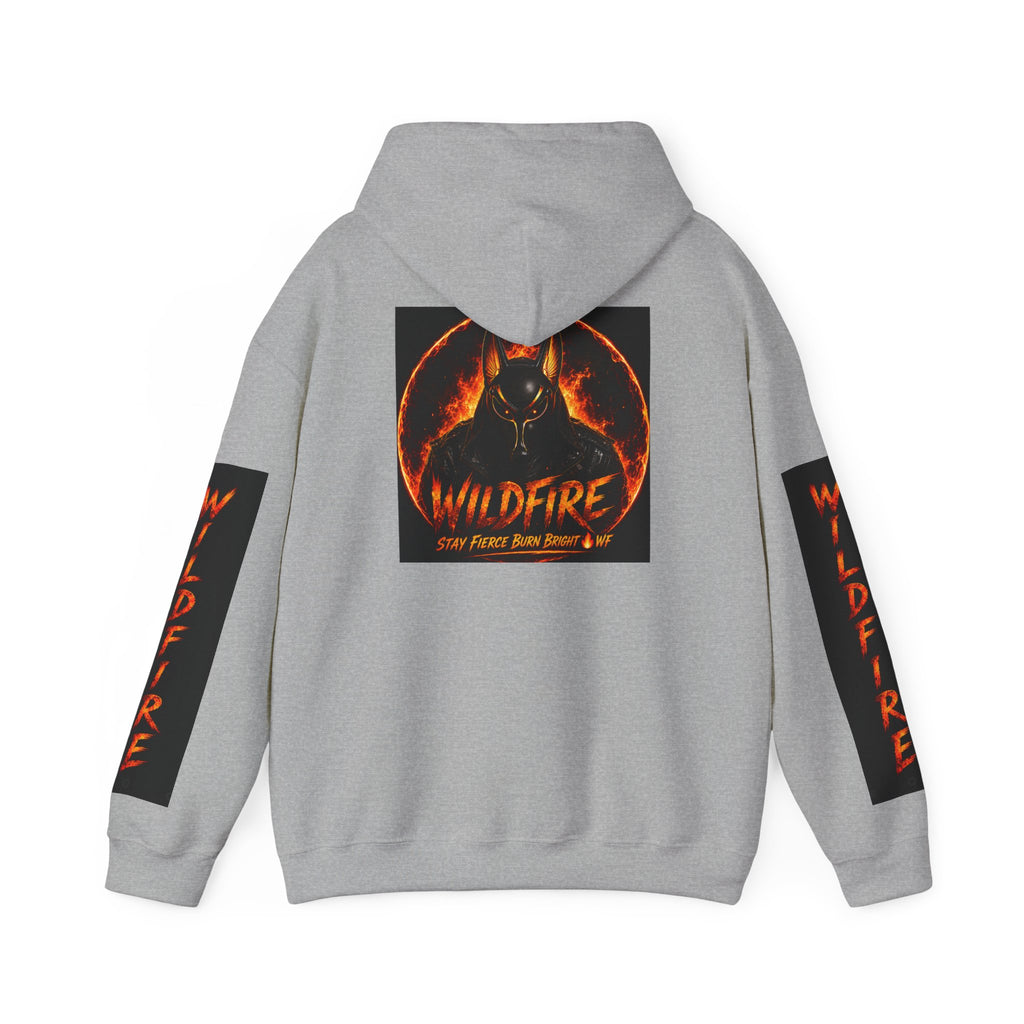 Wildfire Stay Fierce Burn Bright Hoodie — 'Wildfire' Flame Graphic Hooded Sweatshirt