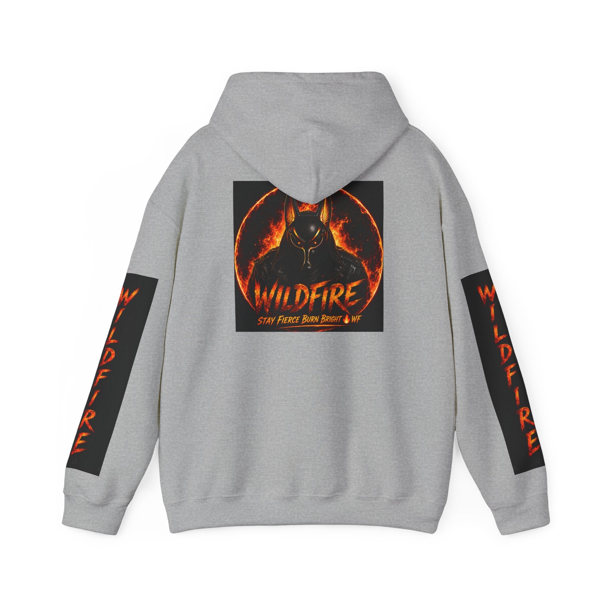 Wildfire Stay Fierce Burn Bright Hoodie — 'Wildfire' Flame Graphic Hooded Sweatshirt
