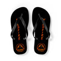Wildfire Flame Flip Flops — Black Beach Sandals with Flaming Logo