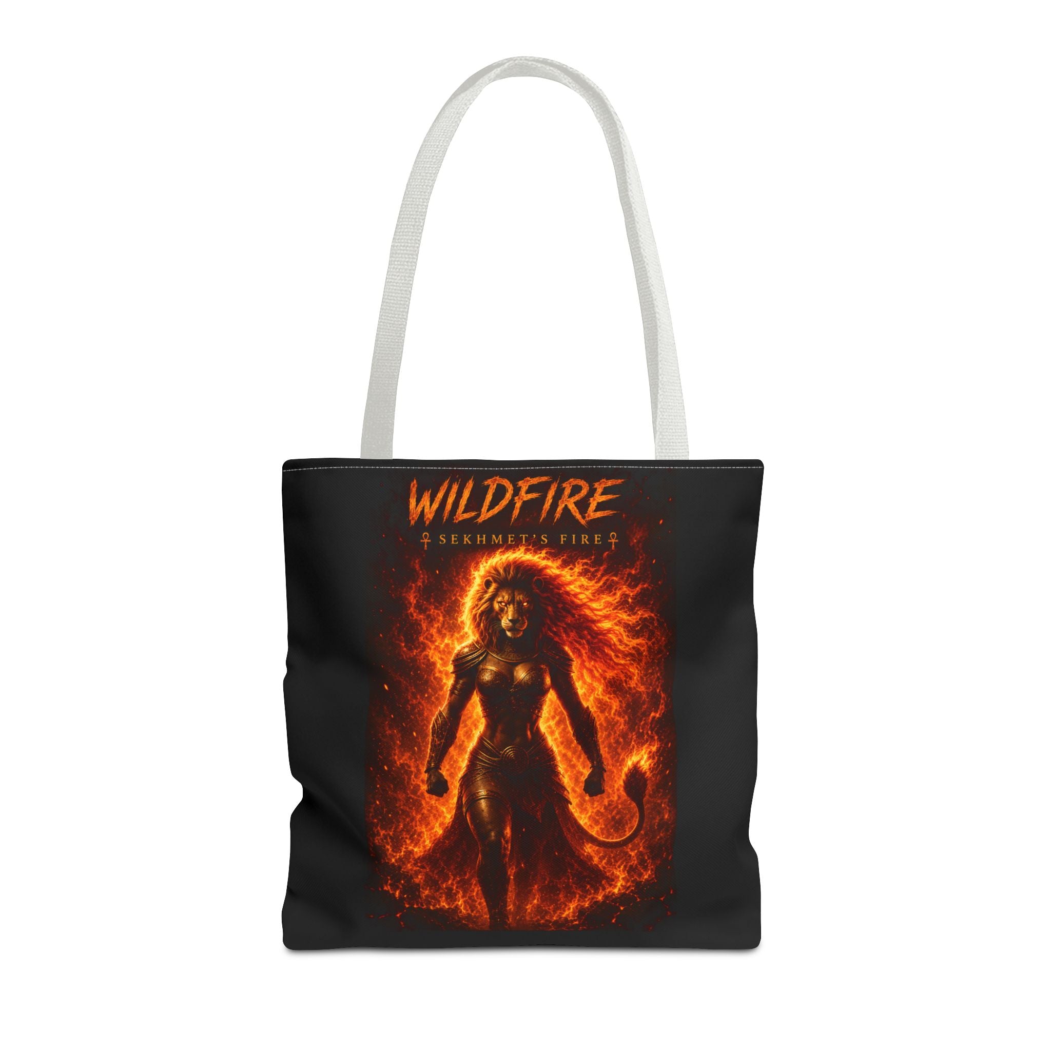 Wildfire Sekhmet Tote Bag — Fiery Egyptian AOP Tote