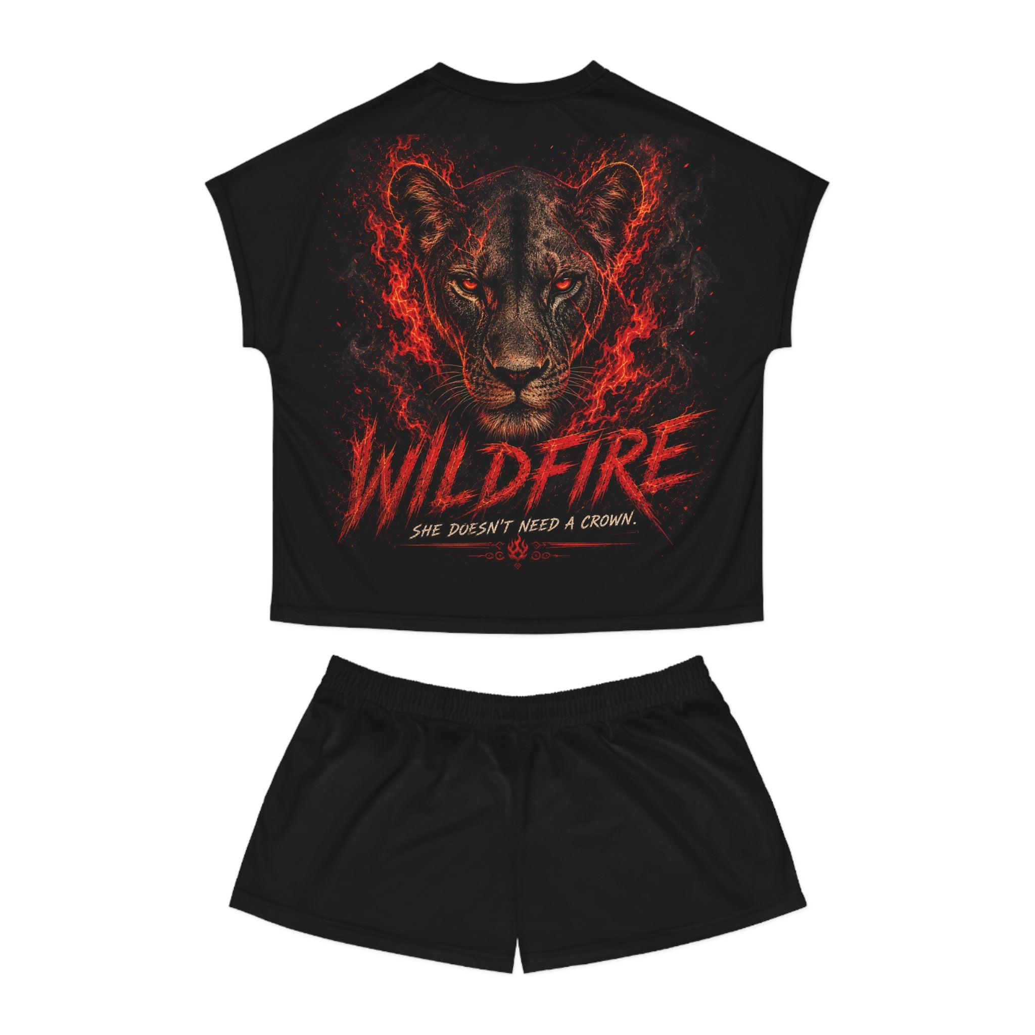 Wildfire Women's Pajama Set — Fiery Lioness Graphic Sleepwear