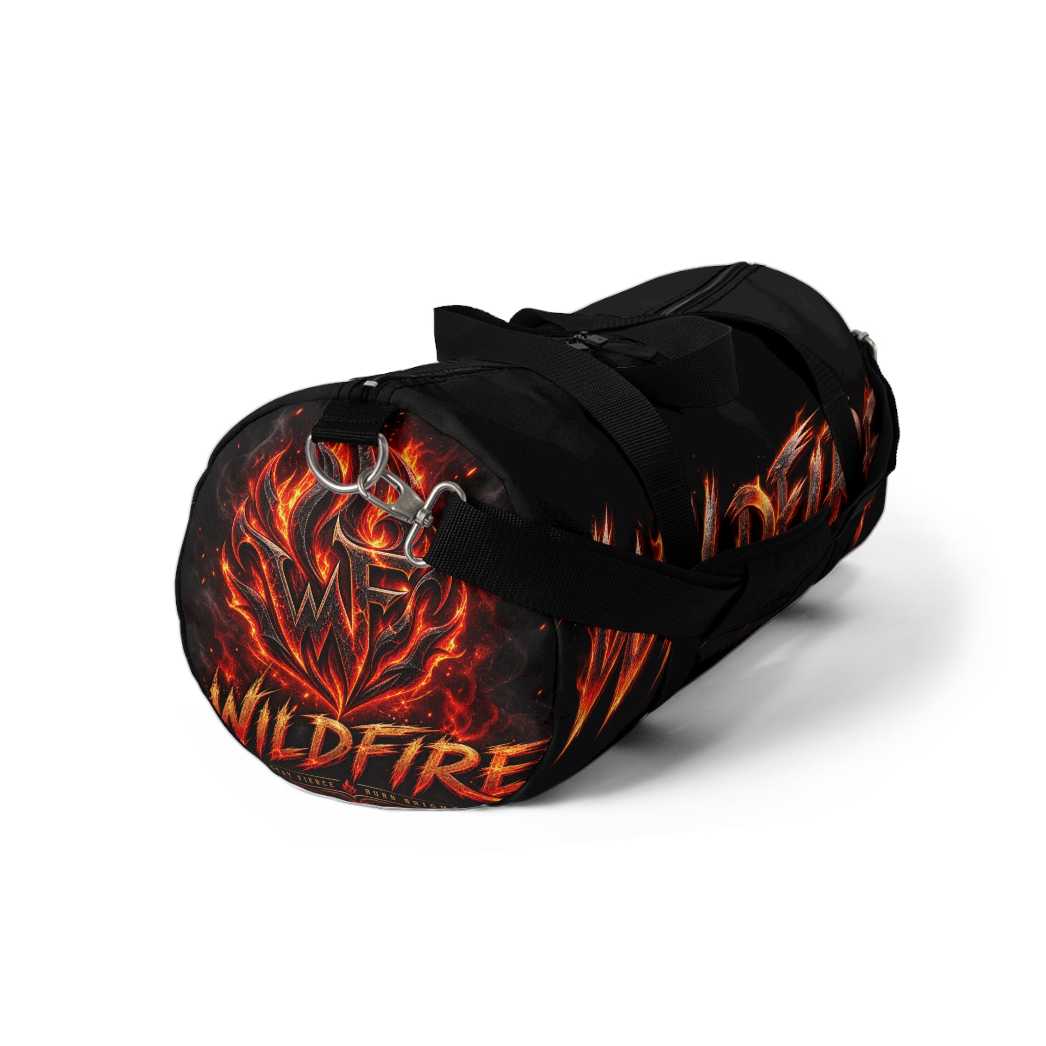 Wildfire Flame Graphic Duffel Bag — Bold Gym & Travel Sport Bag