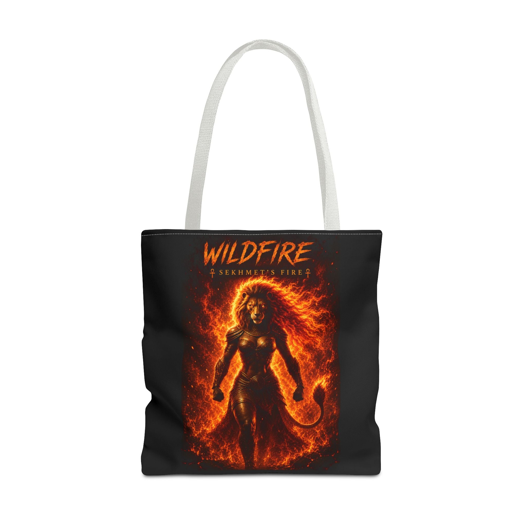 Wildfire Sekhmet Tote Bag — Fiery Egyptian AOP Tote