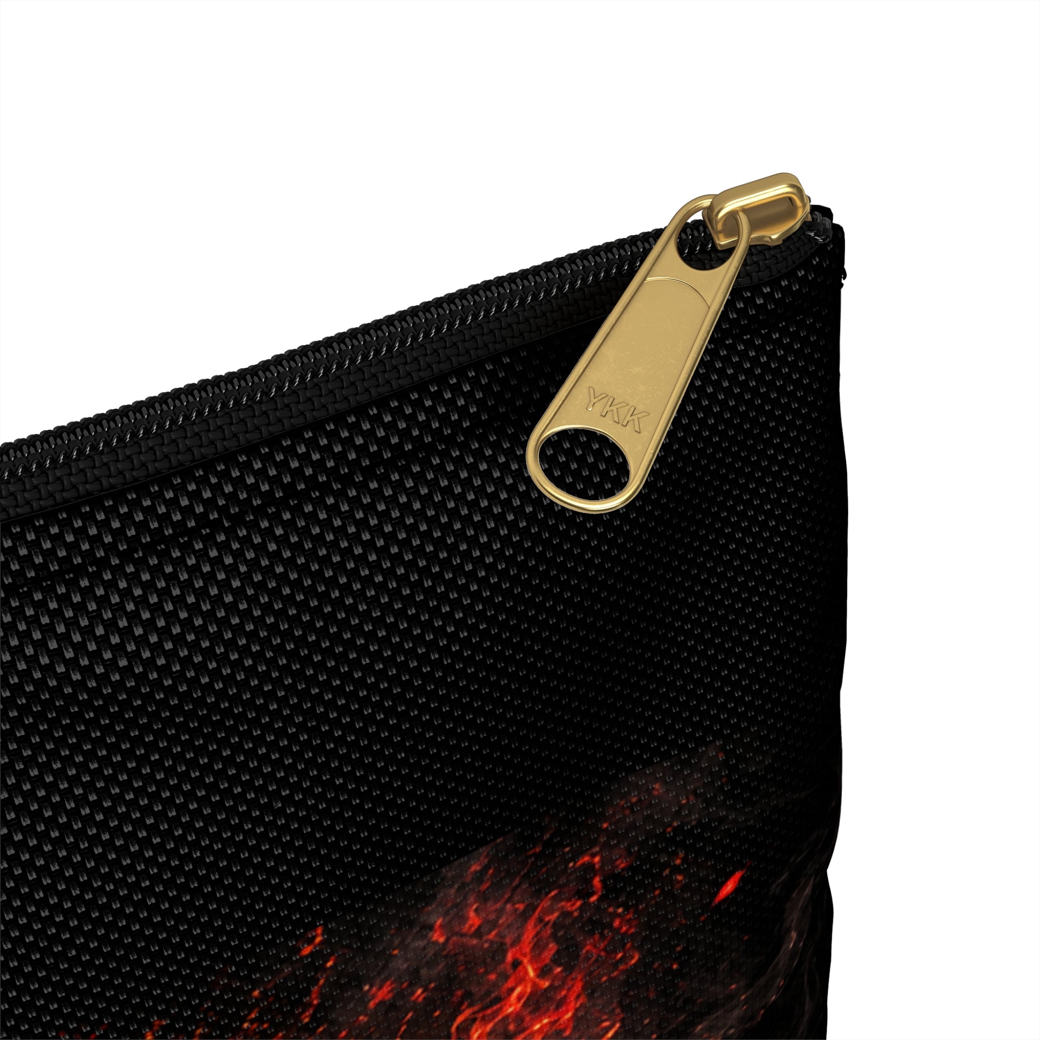 Wildfire Lion Accessory Pouch — Fiery Lion Face Zip Pouch