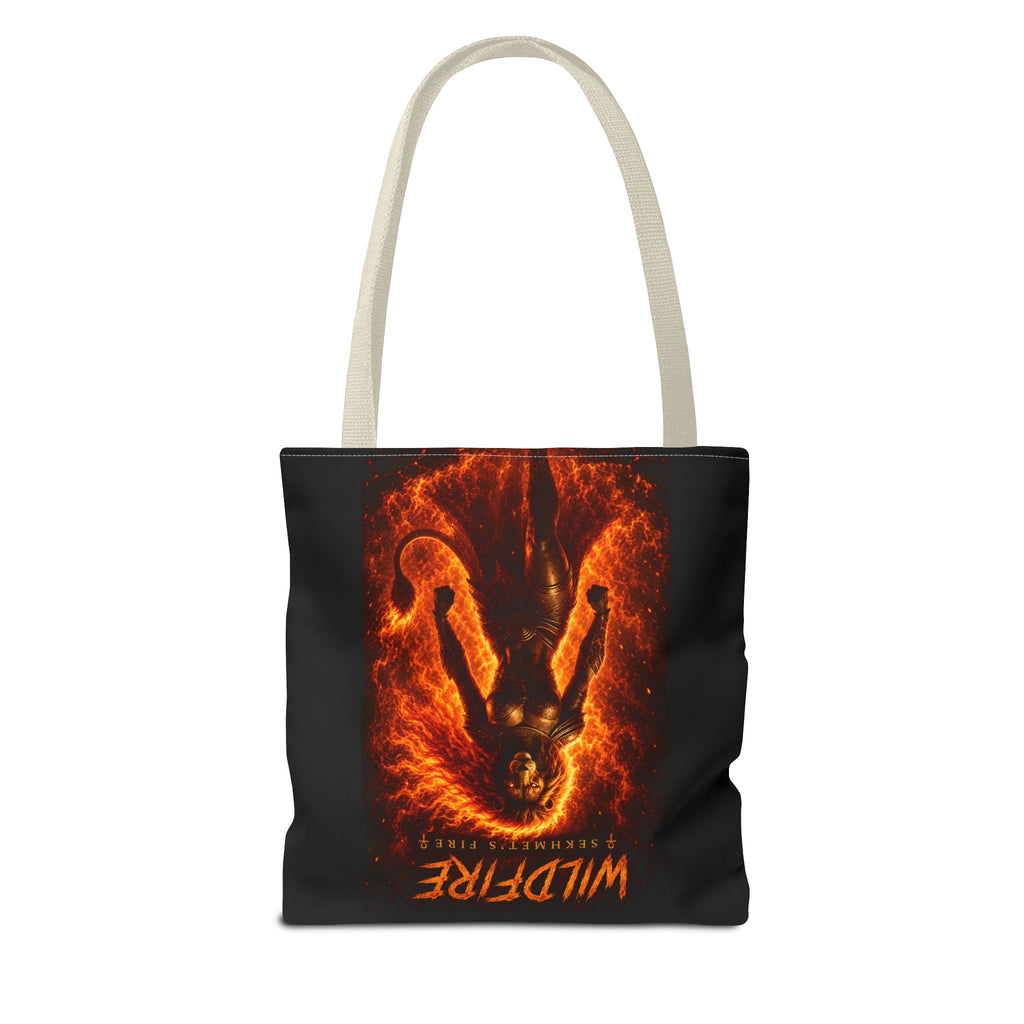 Wildfire Sekhmet Tote Bag — Fiery Egyptian AOP Tote