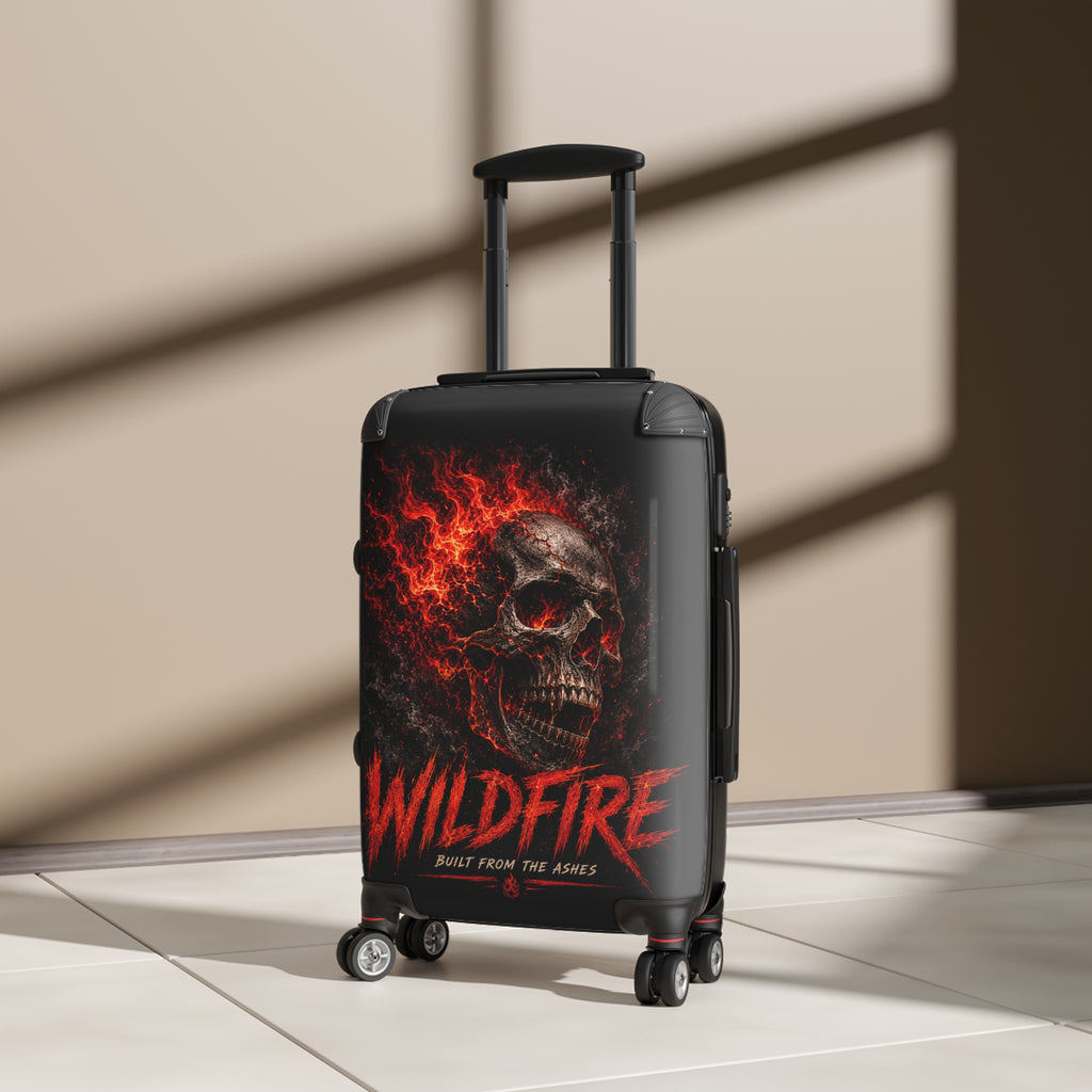Wildfire Skull Carry-On Suitcase — Flame Skull 'Built From The Ashes' Luggage