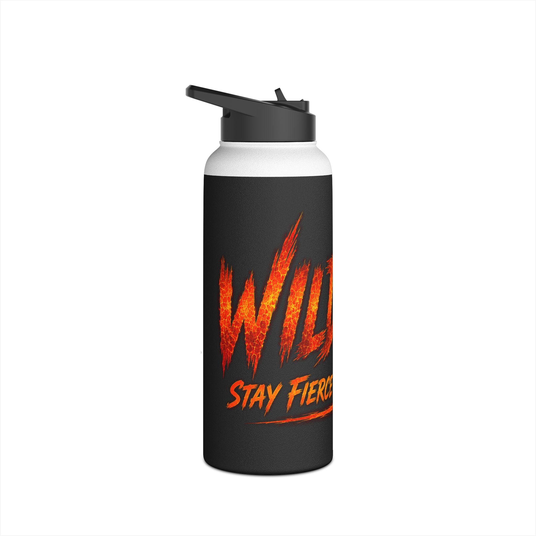 Wildfire Stainless Steel Water Bottle — “Fierce Burn Bright” Flame Logo