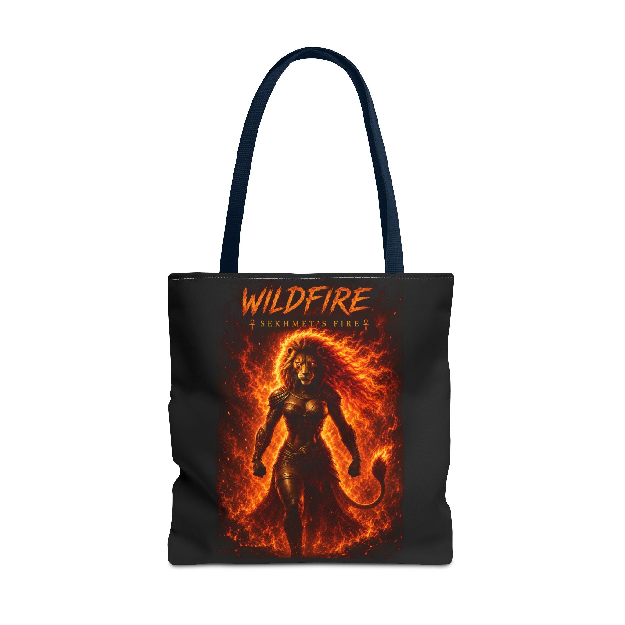 Wildfire Sekhmet Tote Bag — Fiery Egyptian AOP Tote