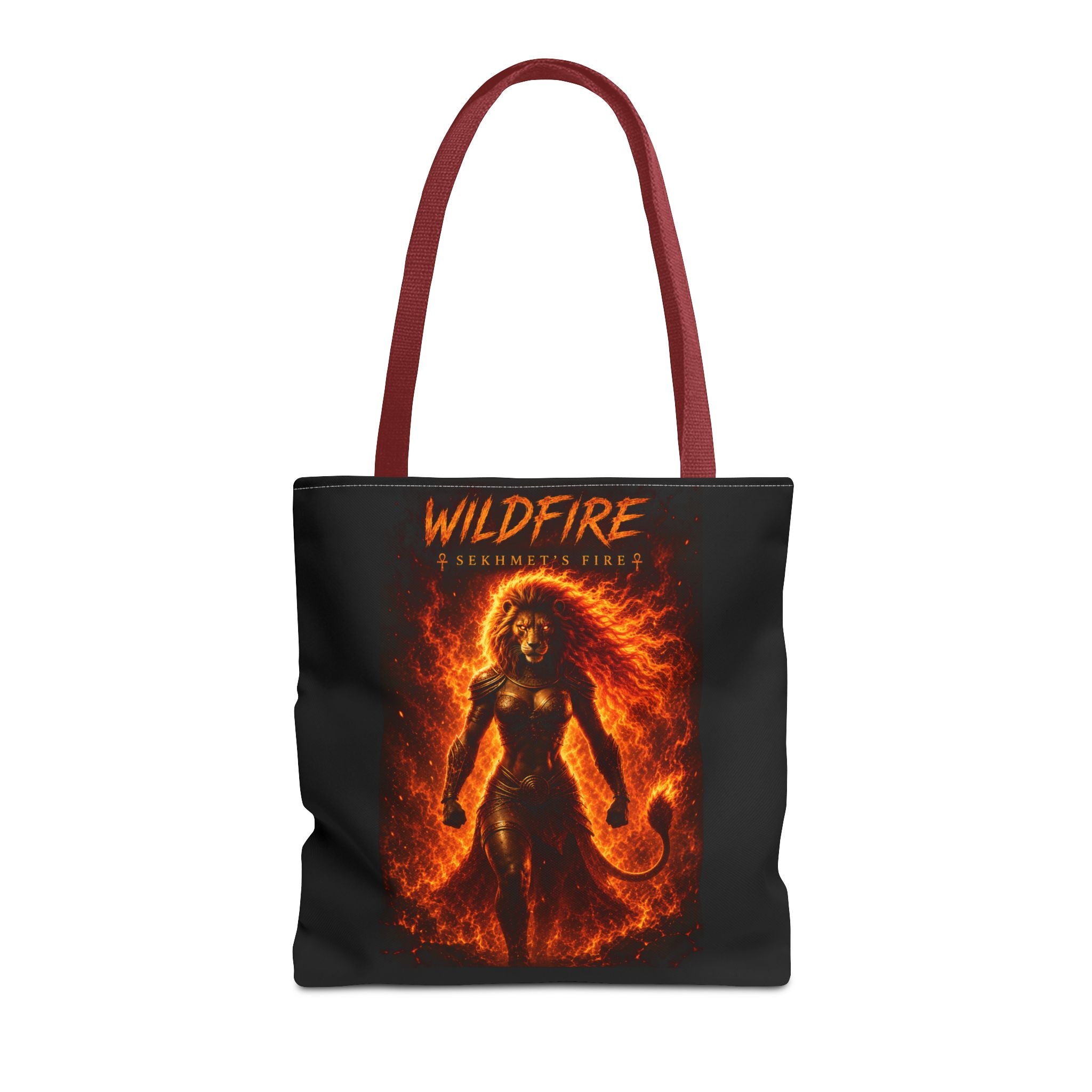 Wildfire Sekhmet Tote Bag — Fiery Egyptian AOP Tote