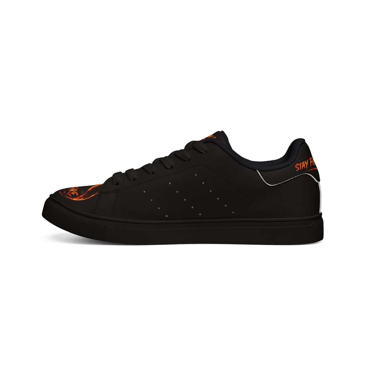 Men's Low-Top Sneakers — "Stay Fierce, Burn Bright" Flame Graphic