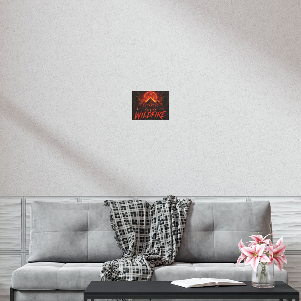 Wildfire Poster — Fiery Anubis Illustration with 'Stay Fierce Burn Bright'