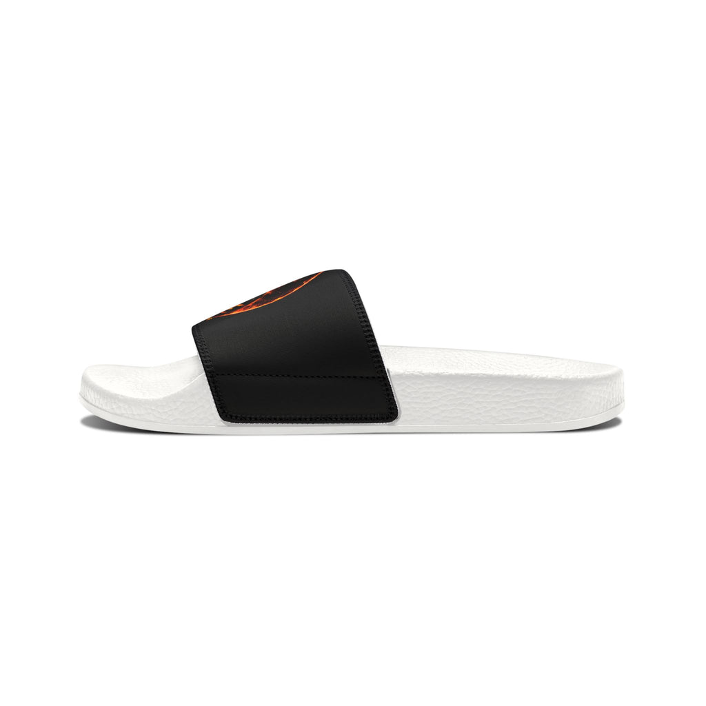 Youth Slide Sandals — Fiery Anubis Logo Adjustable Strap