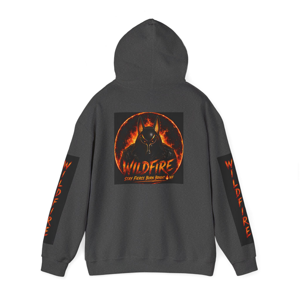 Wildfire Stay Fierce Burn Bright Hoodie — 'Wildfire' Flame Graphic Hooded Sweatshirt
