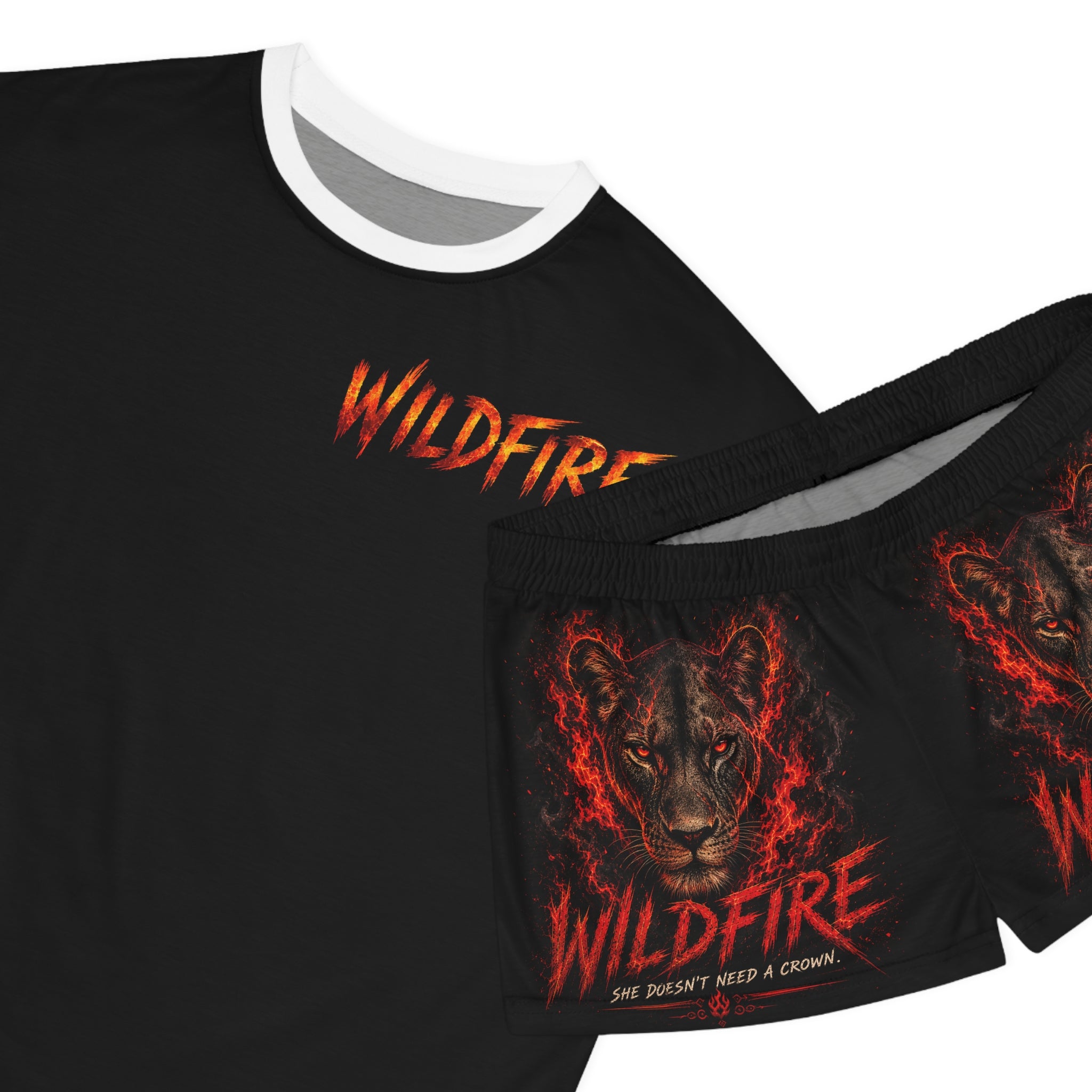 Wildfire Women's Pajama Set — Fiery Lioness Graphic Sleepwear