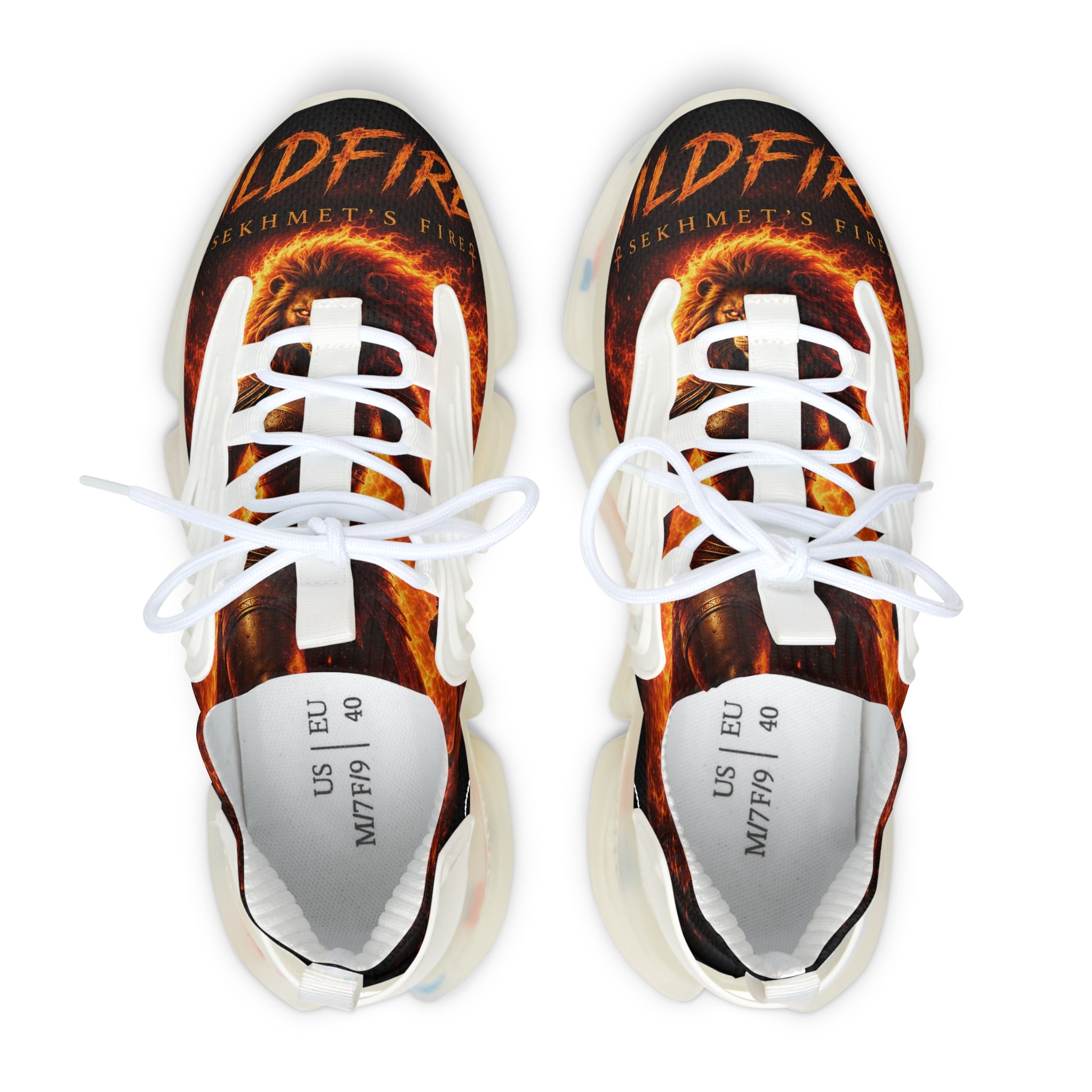 Women's Mesh Sneakers — Bold Sekhmet Print Athletic Shoes