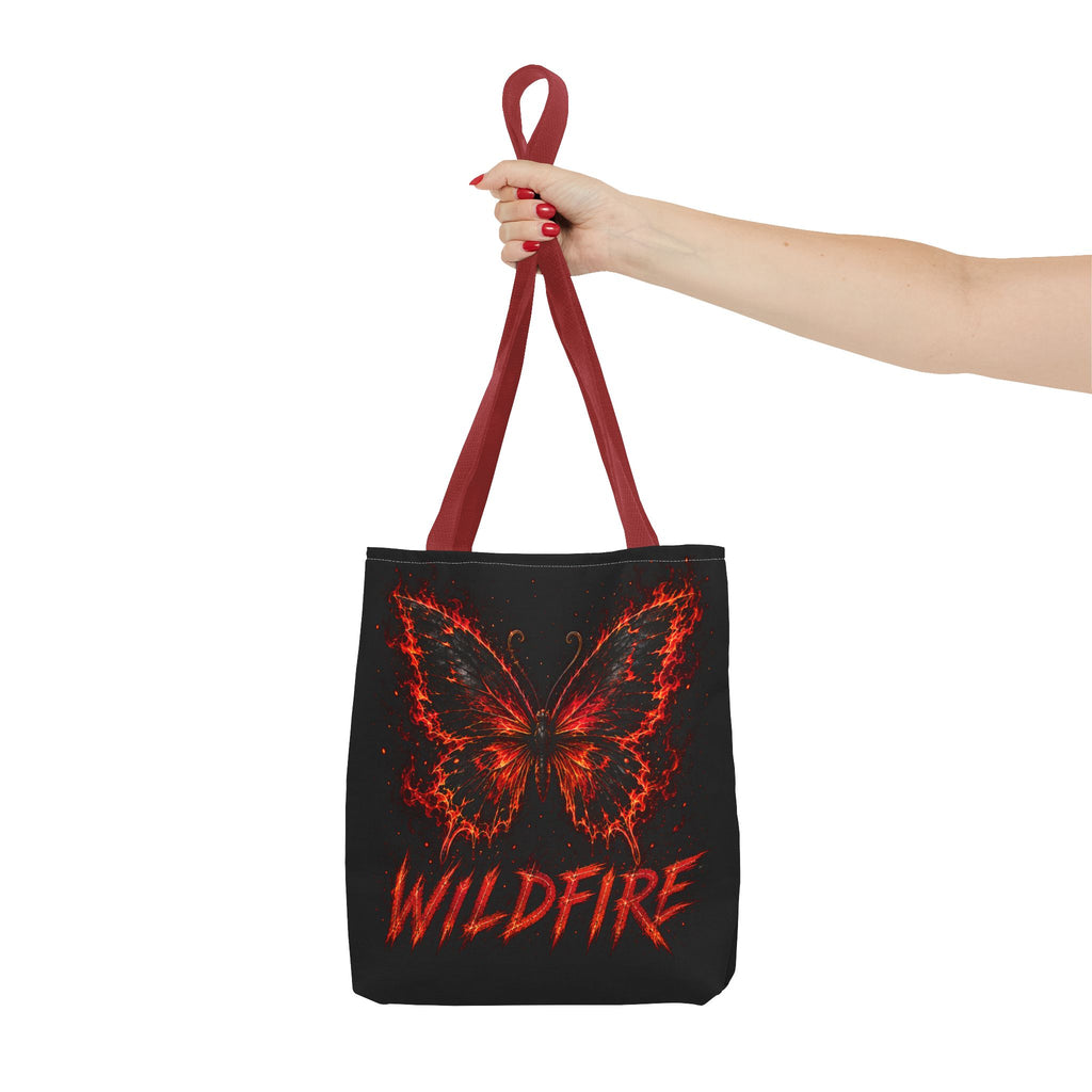 Wildfire Anubis Tote Bag — "Stay Fierce, Burn Bright" All-Over Print Tote