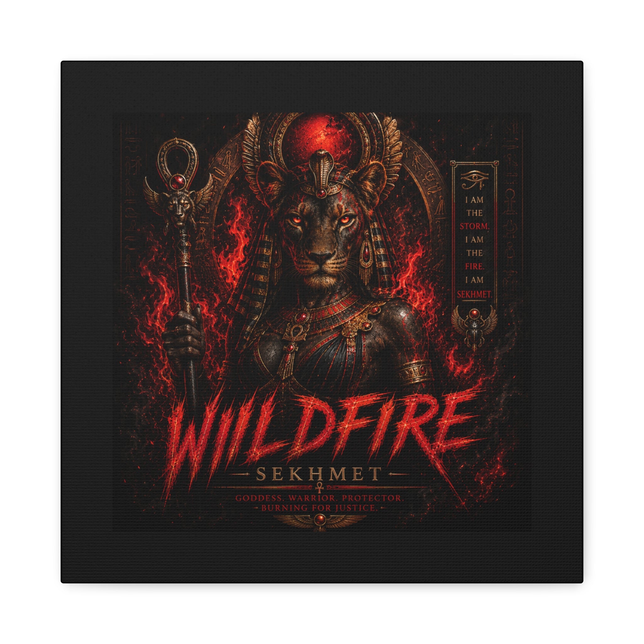 Wildfire Sekhmet Canvas — ‘WILDFIRE Matte Stretched Wall Art