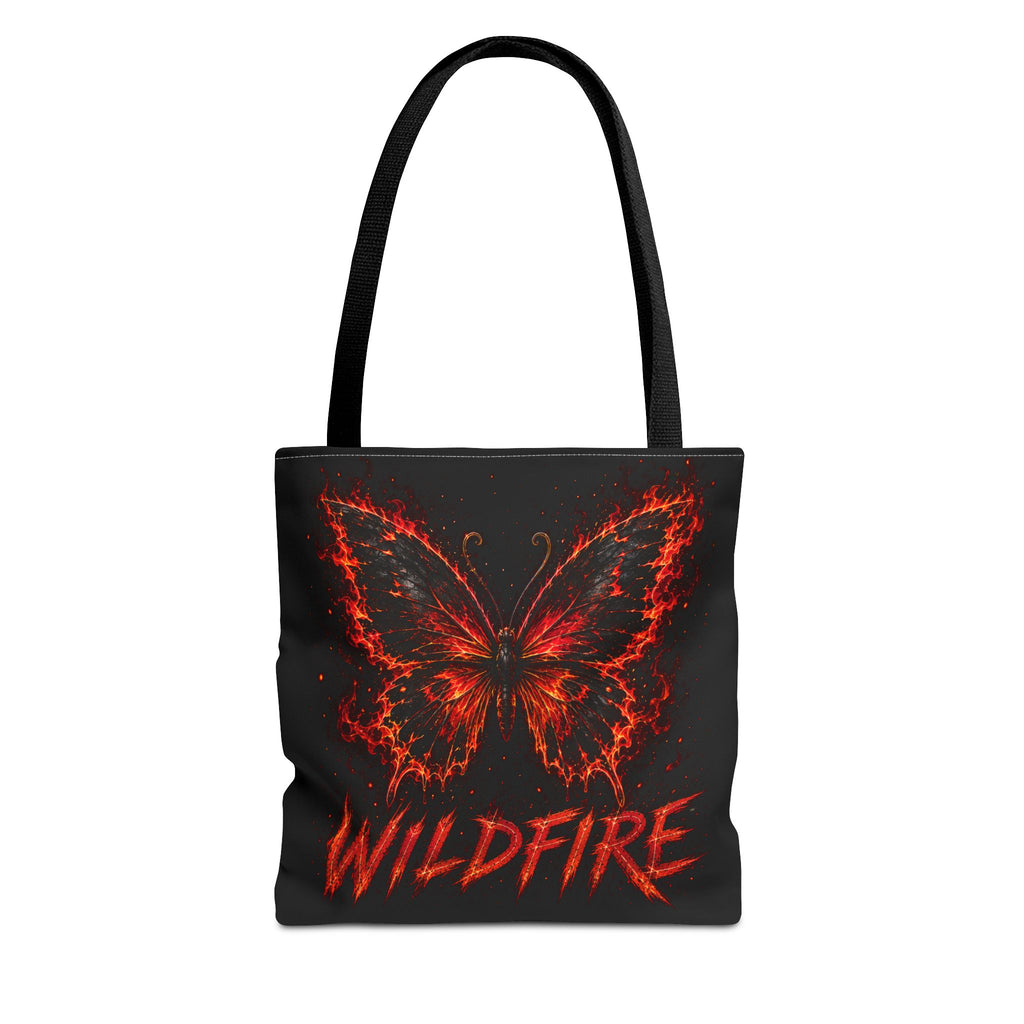 Wildfire Anubis Tote Bag — "Stay Fierce, Burn Bright" All-Over Print Tote