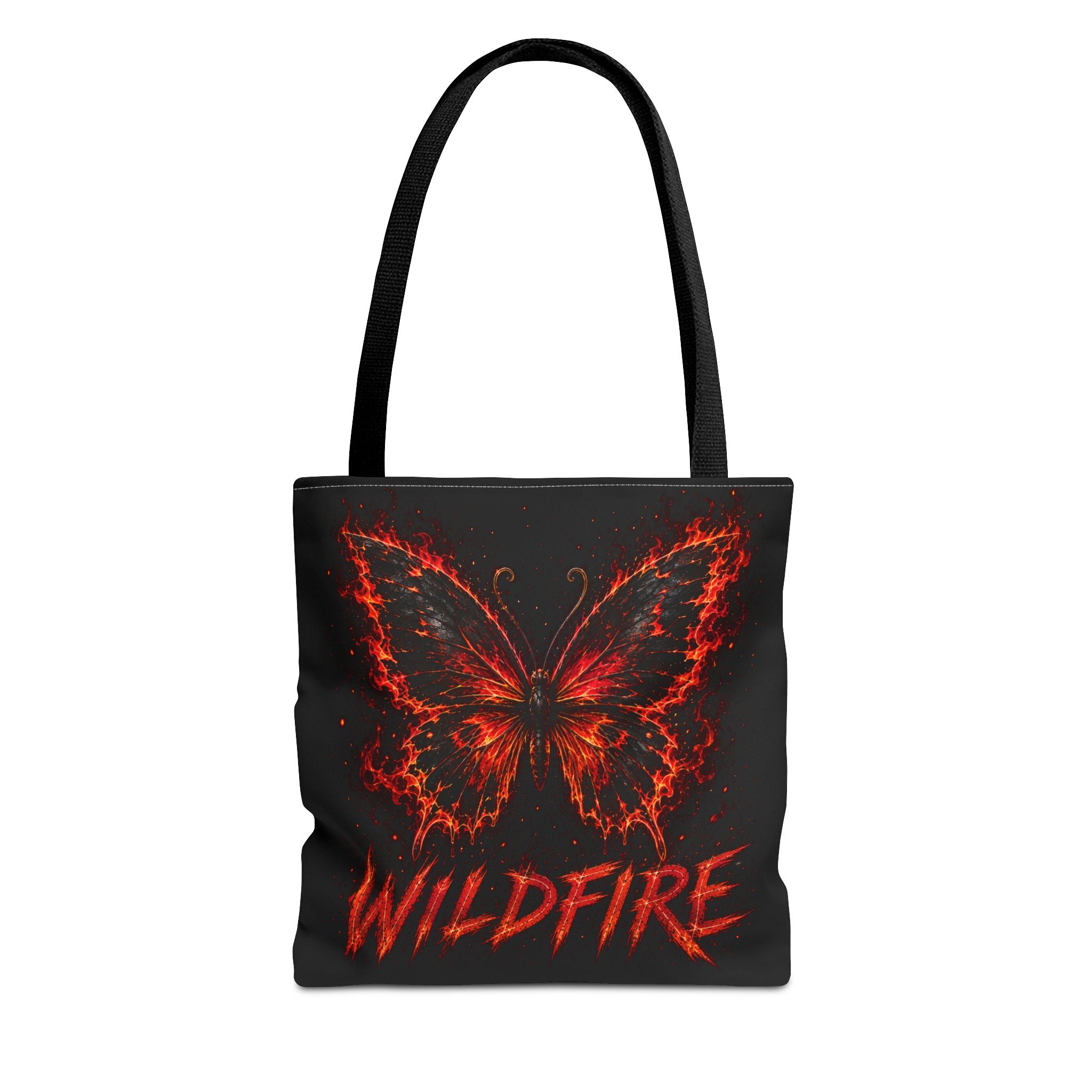 Wildfire Anubis Tote Bag — "Stay Fierce, Burn Bright" All-Over Print Tote