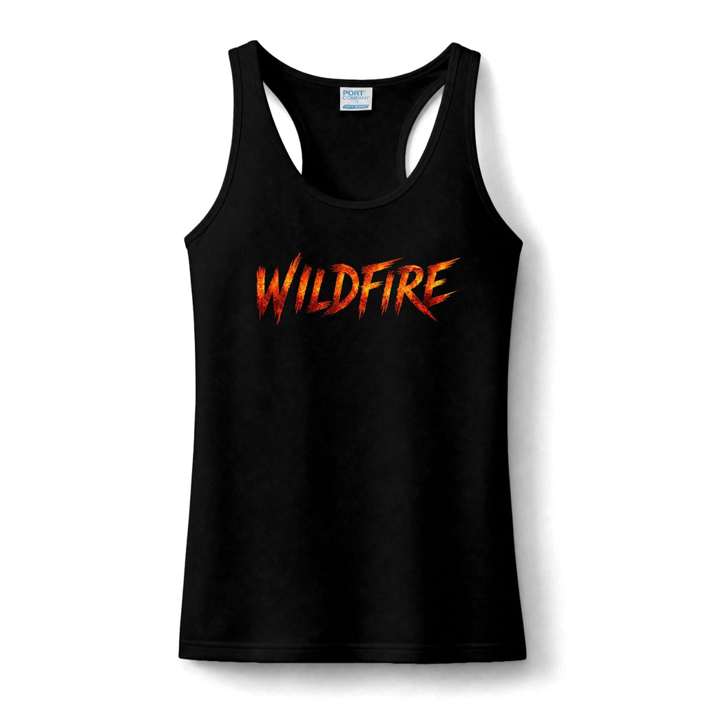 Wildfire Skull  Racerback Tank Top — Fiery Skull Graphic "Wildfire" Performance Tank