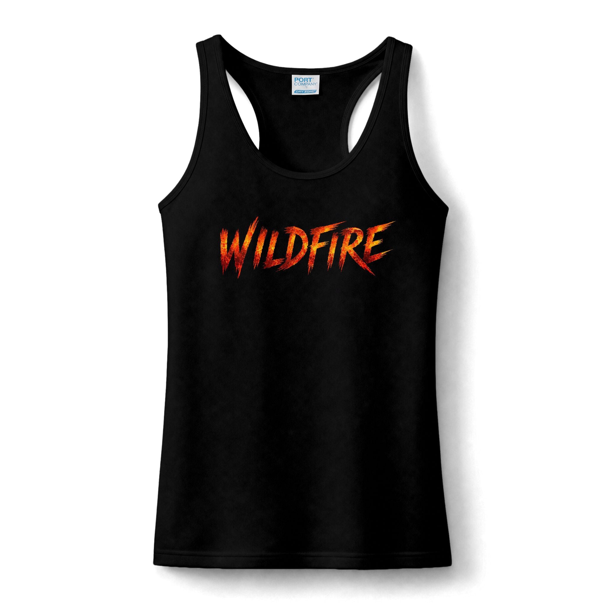 Wildfire Skull  Racerback Tank Top — Fiery Skull Graphic "Wildfire" Performance Tank