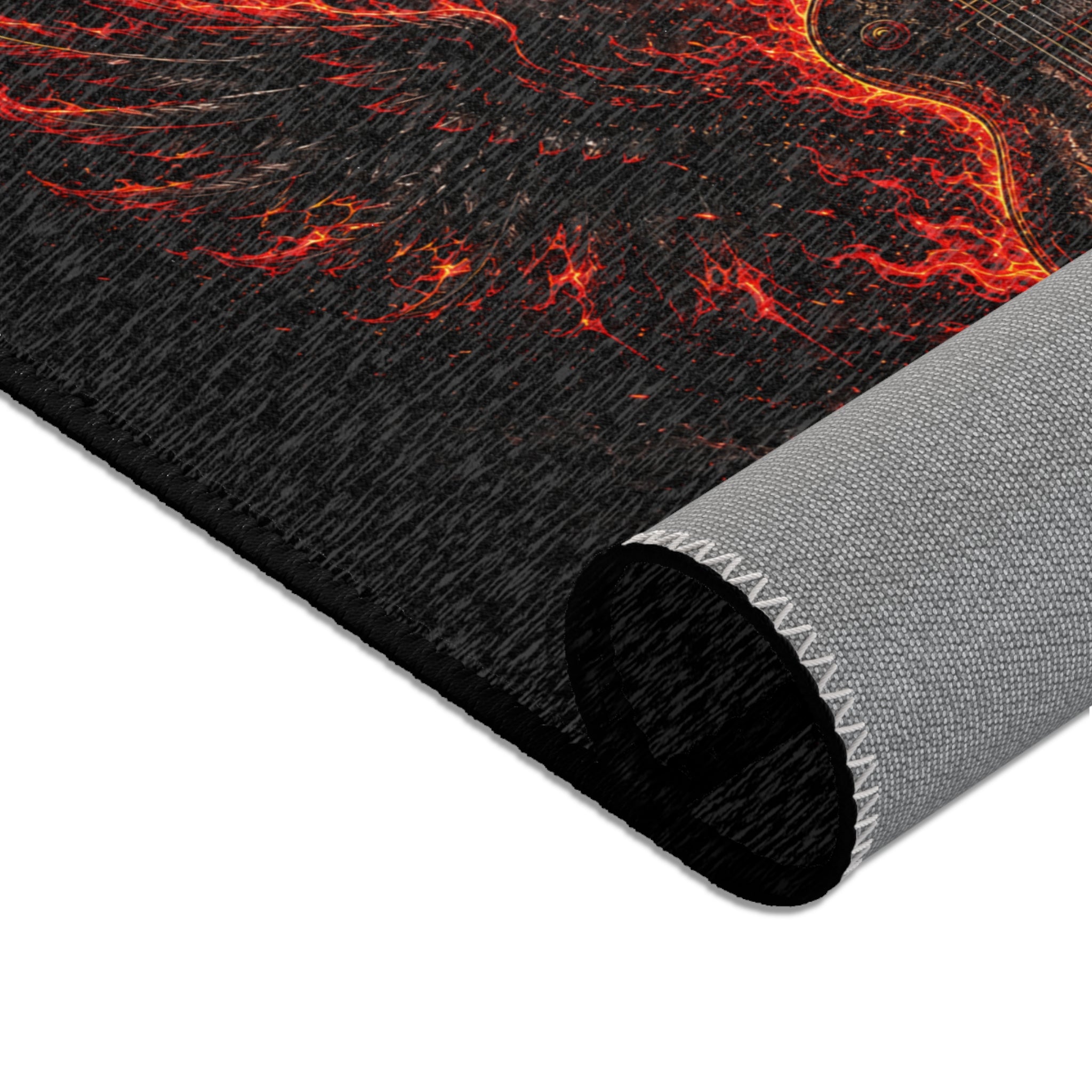 Wildfire Winged Guitar Area Rug – Fiery  Accent Rug