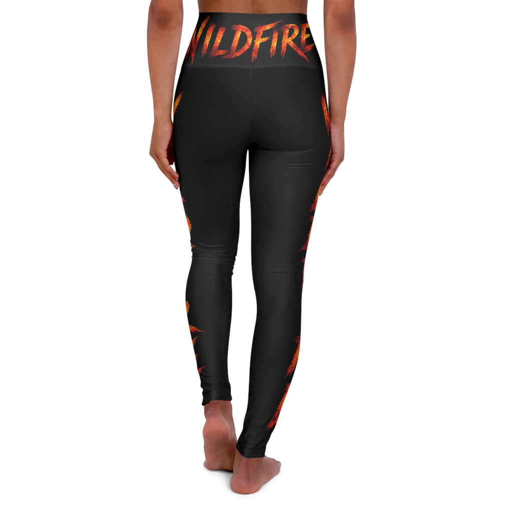 Wildfire High-Waisted Yoga Leggings — Flame Graphic Fitness Leggings