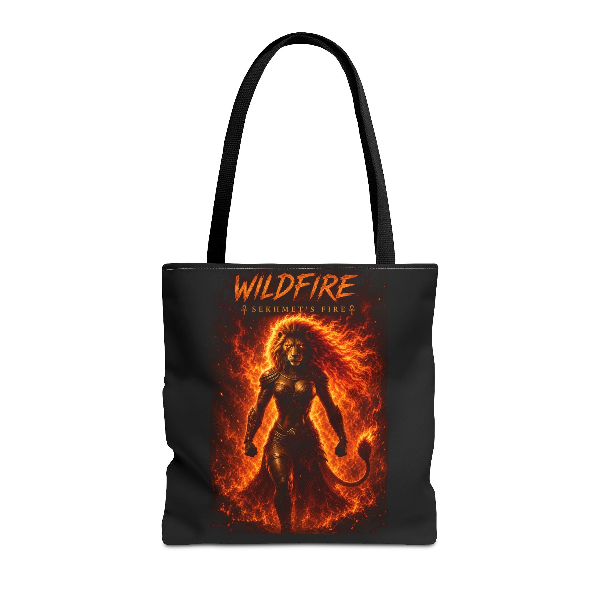 Wildfire Sekhmet Tote Bag — Fiery Egyptian AOP Tote