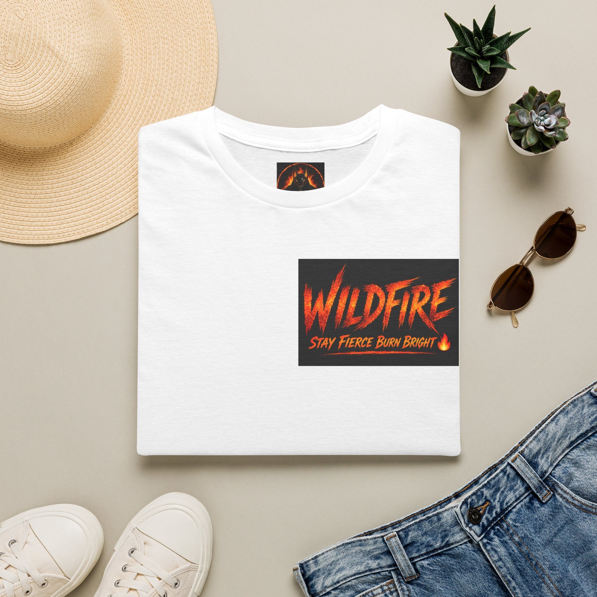 Wildfire Wolf T-Shirt - "Stay Fierce, Burn Bright" Graphic Tee